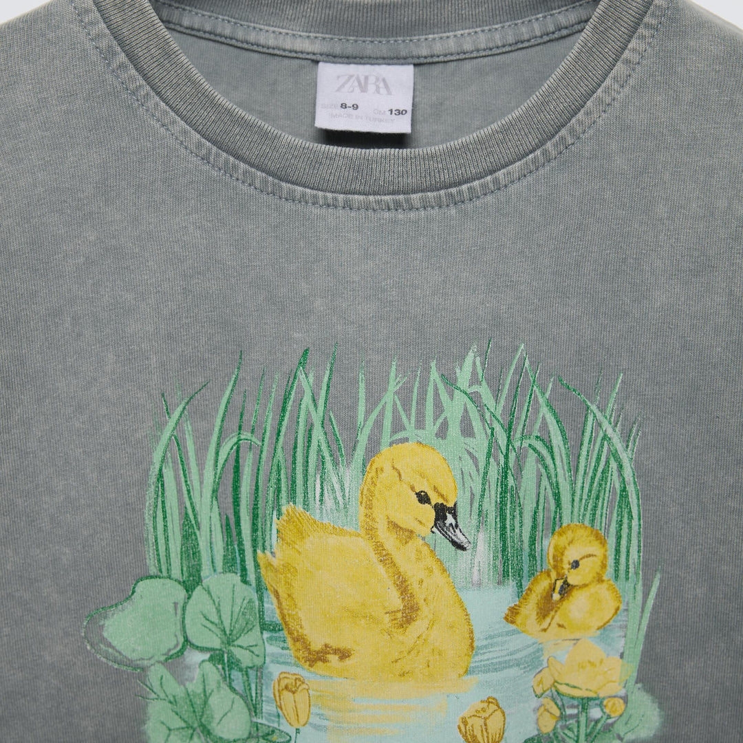 Moudda ZARA - T-shirt imprimé canetons délavé - Tunisie 3