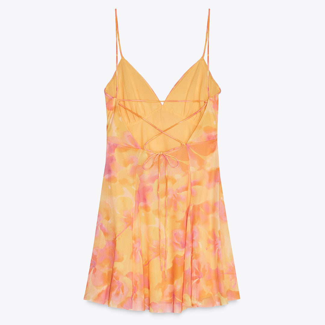 Moudda ZARA - Robe Courte Lingerie - Tulle Imprimé - Tunisie 2