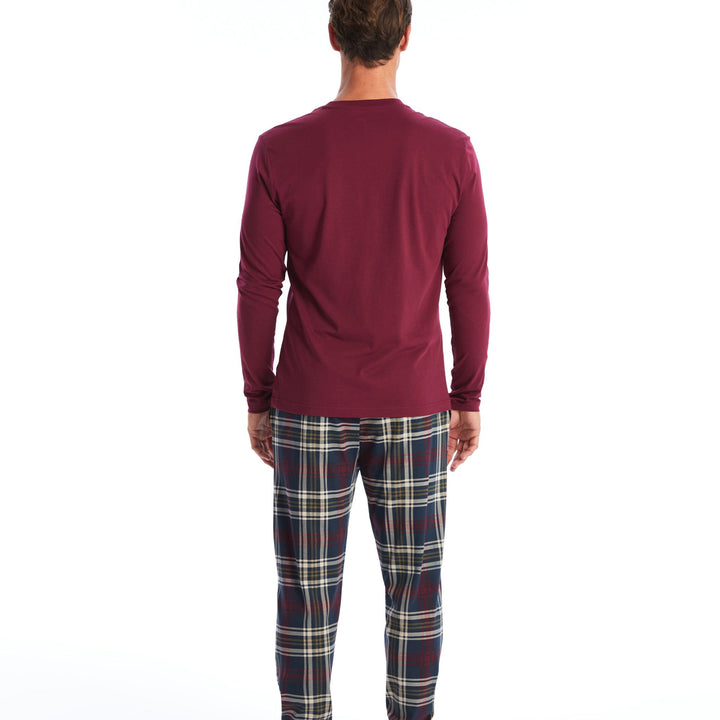 Moudda LC Waikiki - Pyjama jersey manches longues + pantalon long Homme Imprimé marine - Tunisie 4