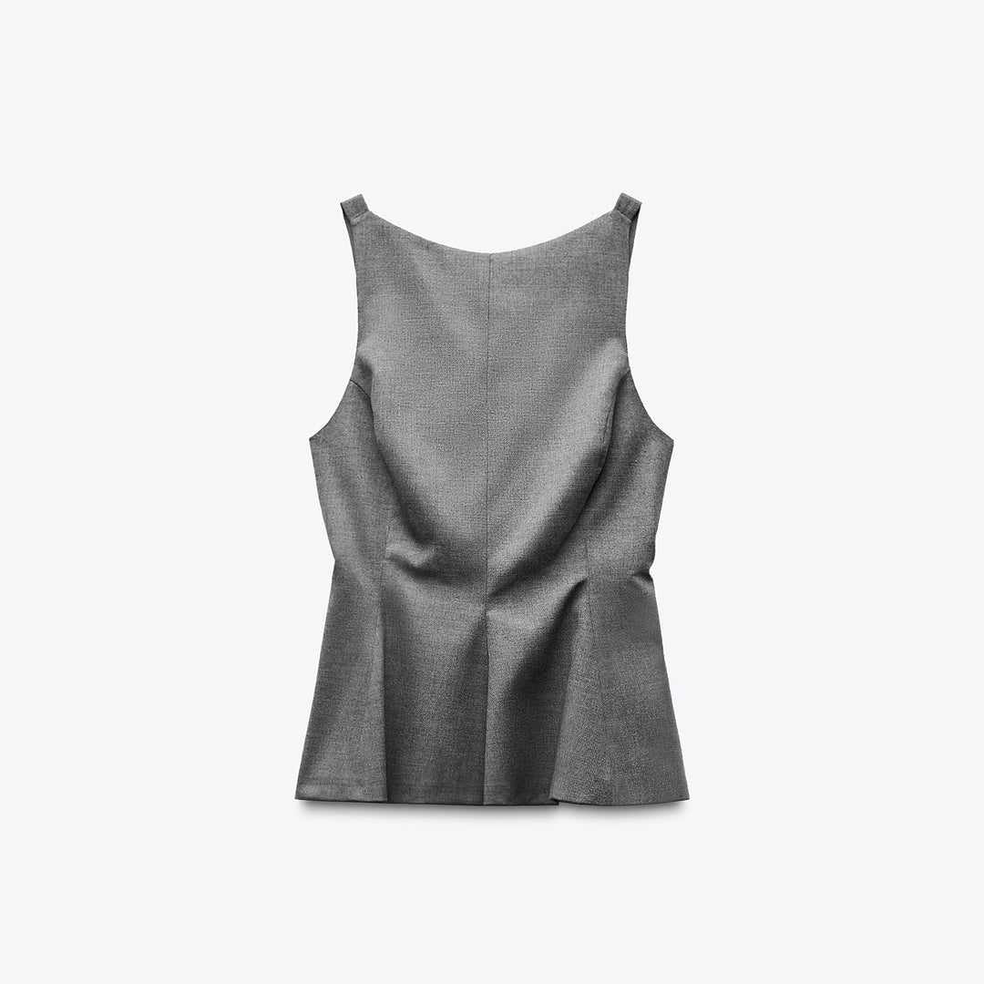 Moudda ZARA - Top Polyviscose Peplum - Nœud Dos - Tunisie 1