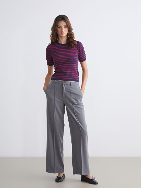 Moudda LC Waikiki - Pull tricot manches courtes Femme Rayures rouges - Tunisie 2