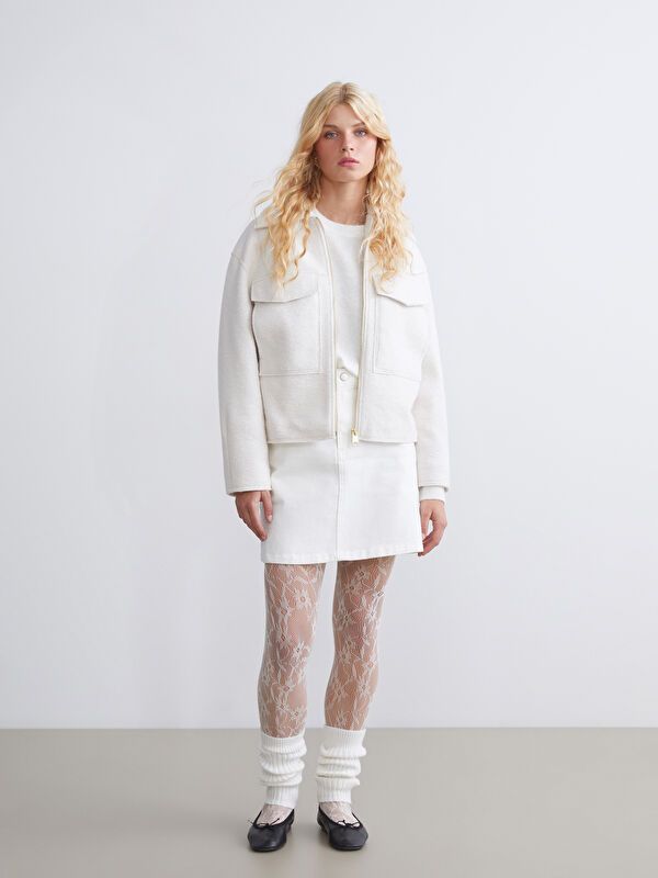 Moudda LC Waikiki - Manteau effet laine Femme Ecru - Tunisie 2