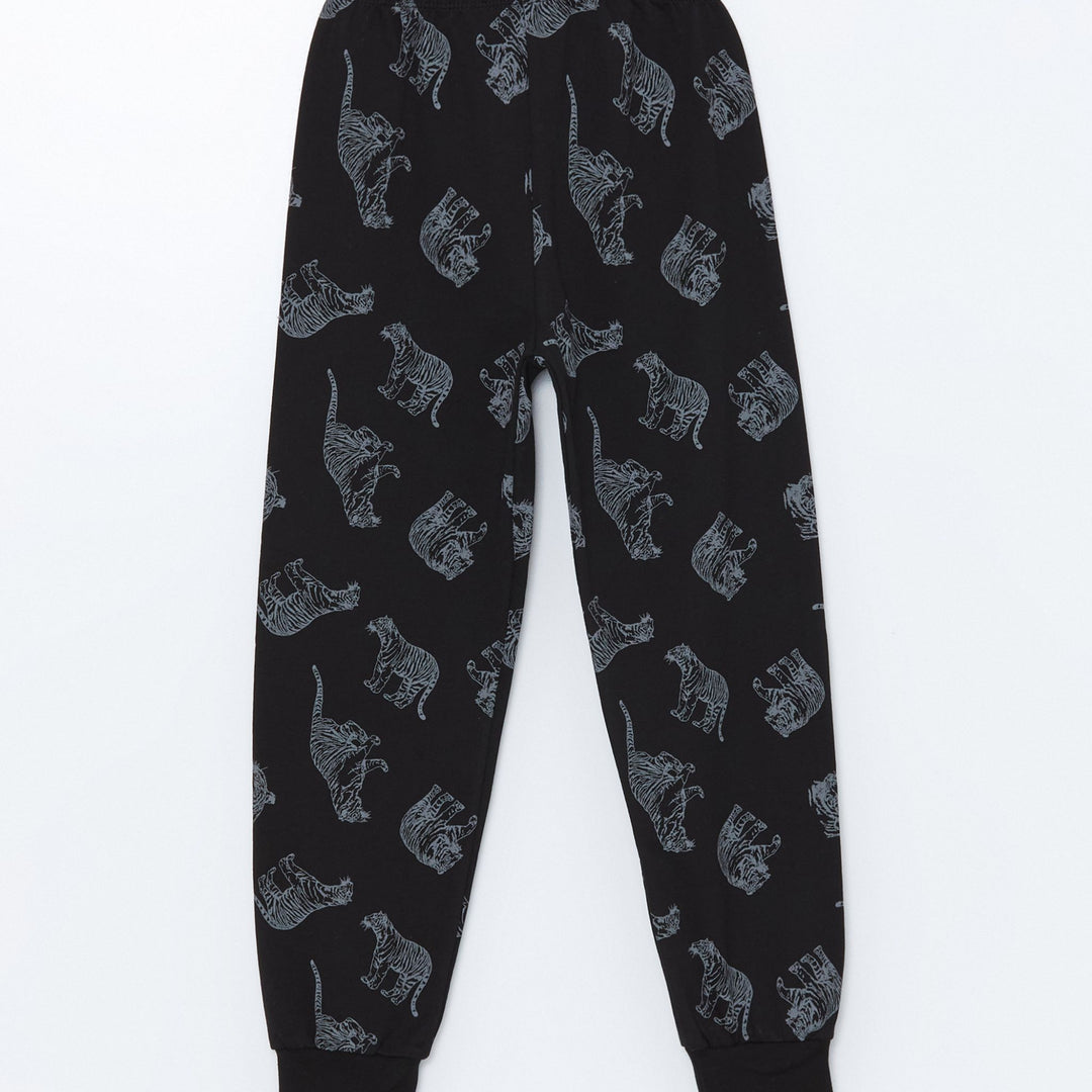 Moudda LC Waikiki - Pyjama en jersey manches longues Garçon Impression anthracite - Tunisie 5