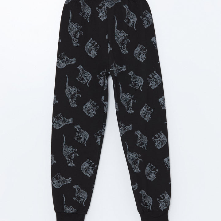 Moudda LC Waikiki - Pyjama en jersey manches longues Garçon Impression anthracite - Tunisie 5