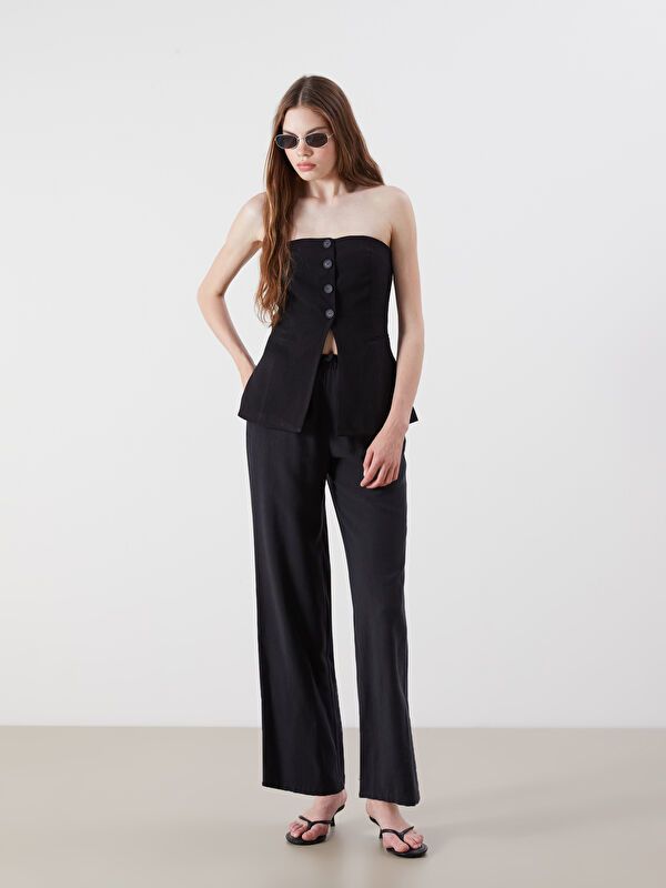 Moudda LC Waikiki - Pantalon tissé moyen Femme Noir - Tunisie 1