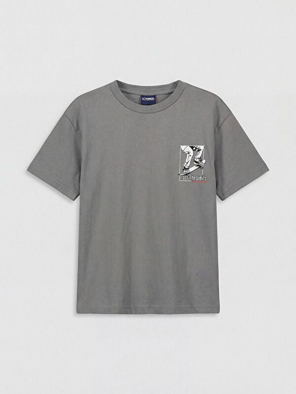 Moudda LC Waikiki - T-shirt manches courtes en jersey pour Garçon couleur Gris - Tunisie 1