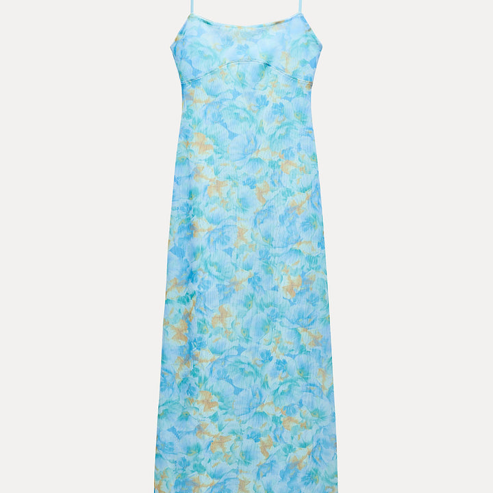 Moudda ZARA - Robe Longue à Bretelles Tulle Imprimé - Tunisie 1