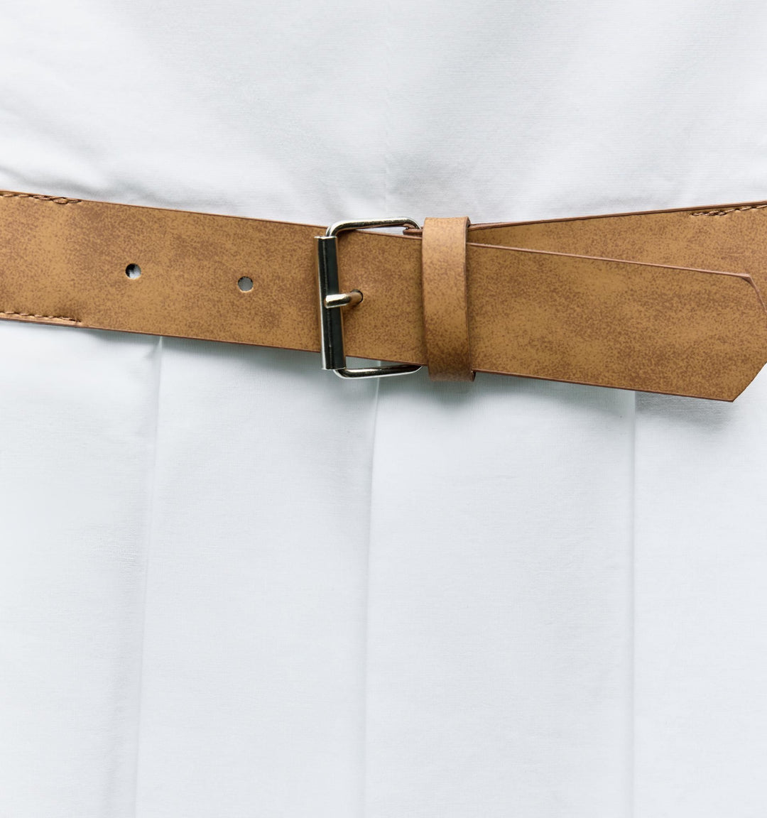 Moudda ZARA - Robe courte popeline élastique col licou chemise ceinture - Tunisie 1