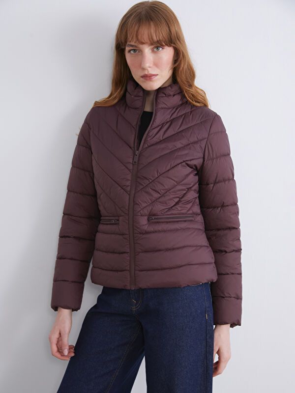 Moudda LC Waikiki - Manteau matelassé léger Femme Prune lumière - Tunisie 1