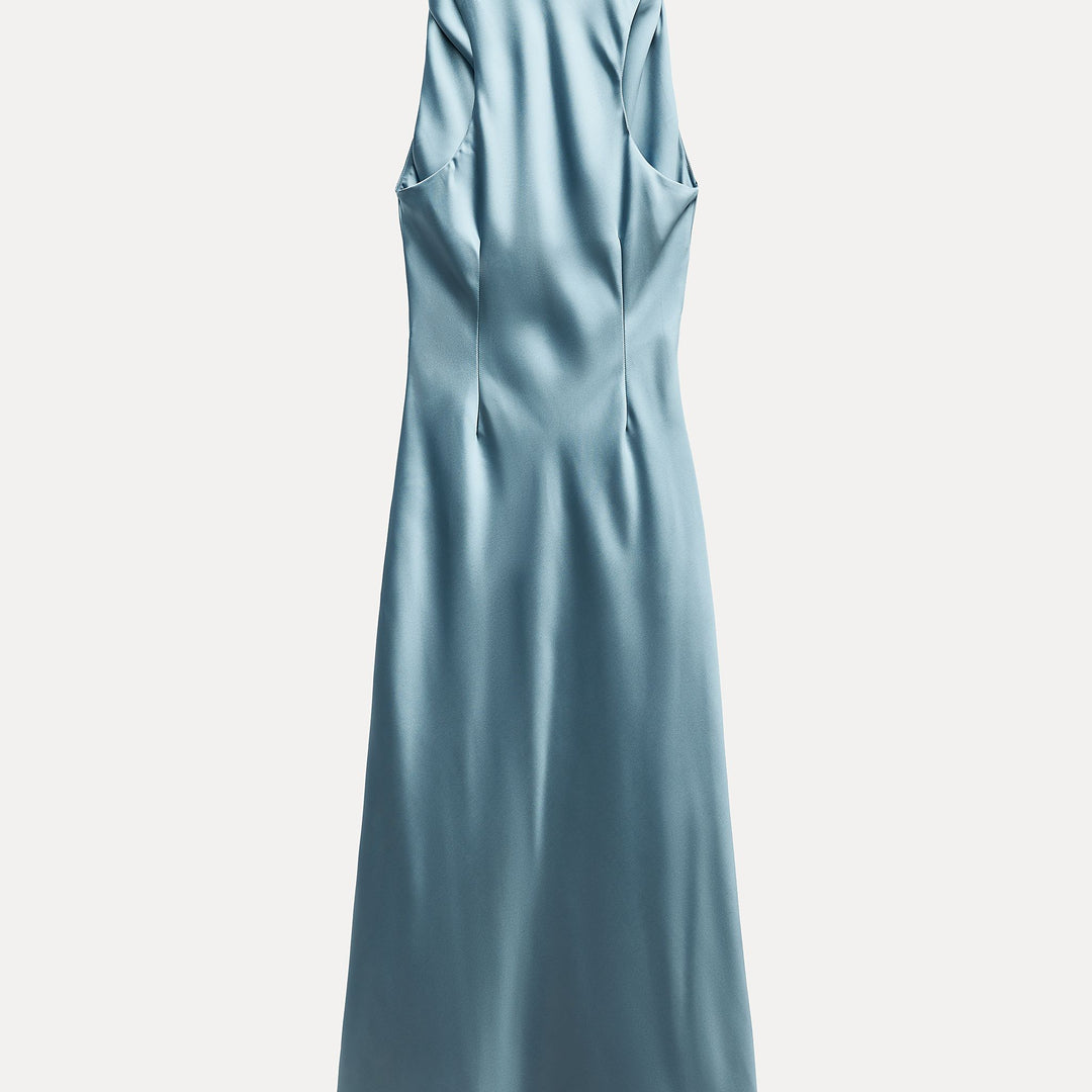 Moudda ZARA - Robe décolleté torsadé manches courtes en satin - Tunisie 2