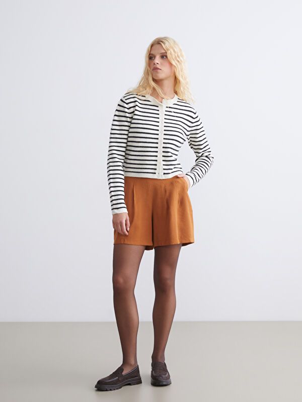 Moudda LC Waikiki - Cardigan en tricot Femme Rayures noires - Tunisie 2