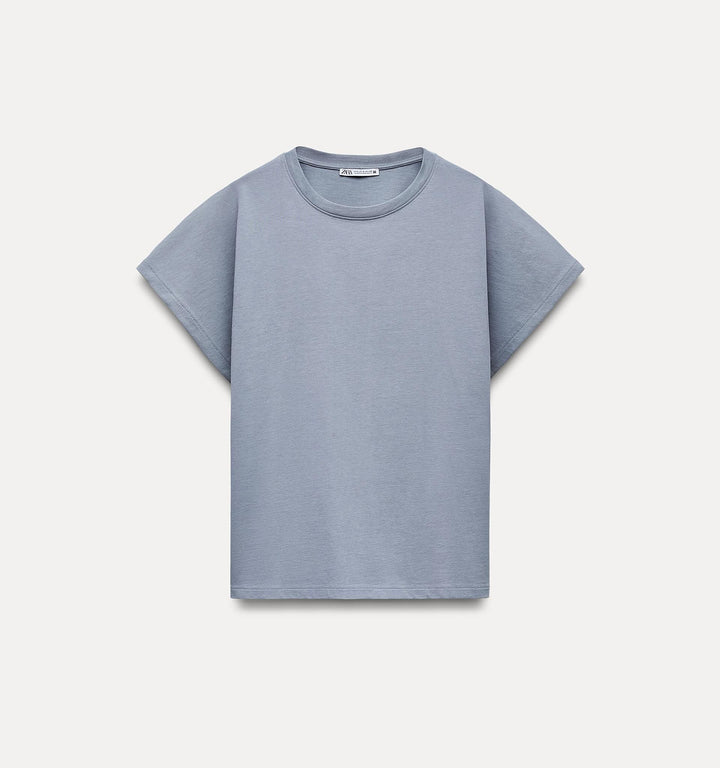 Moudda ZARA - T-shirt haut de gamme, col rond, tombant, en lin - Tunisie 3