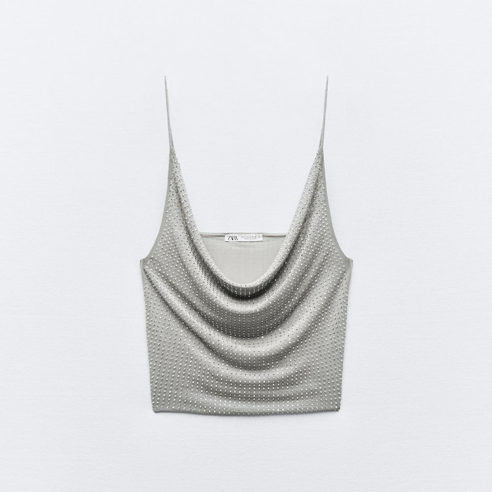 Moudda ZARA - Haut bretelles en tul, strass – ensemble - Tunisie 2