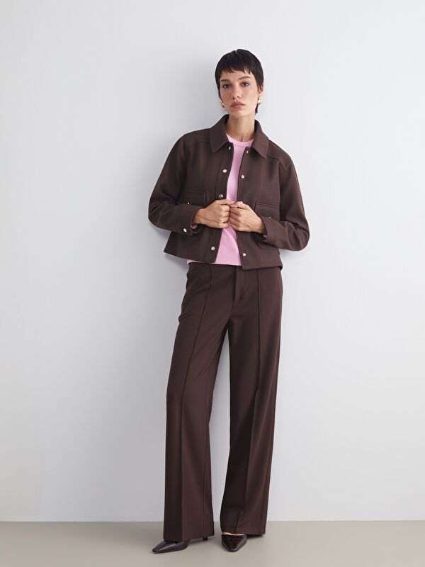 Moudda LC Waikiki - Pantalon tissé moyen Femme Brun foncé - Tunisie 1