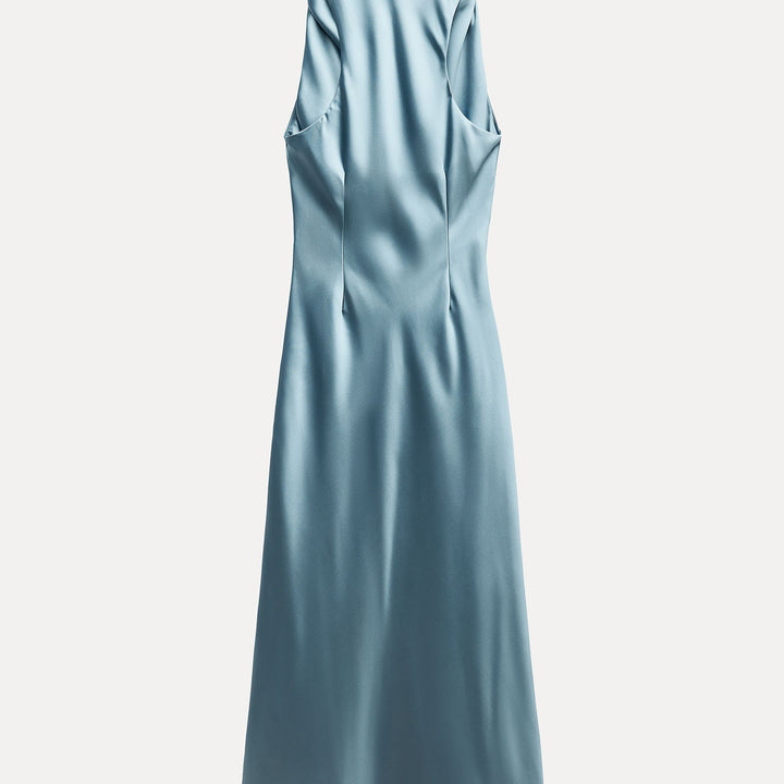 Moudda ZARA - Robe décolleté torsadé manches courtes en satin - Tunisie 1