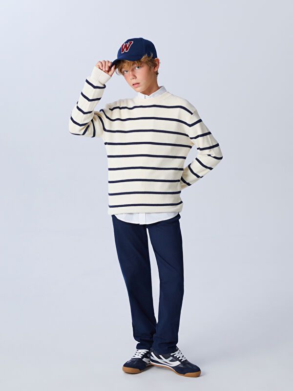 Moudda LC Waikiki - Pantalon tissé basique Garçon Bleu marine foncé - Tunisie 1