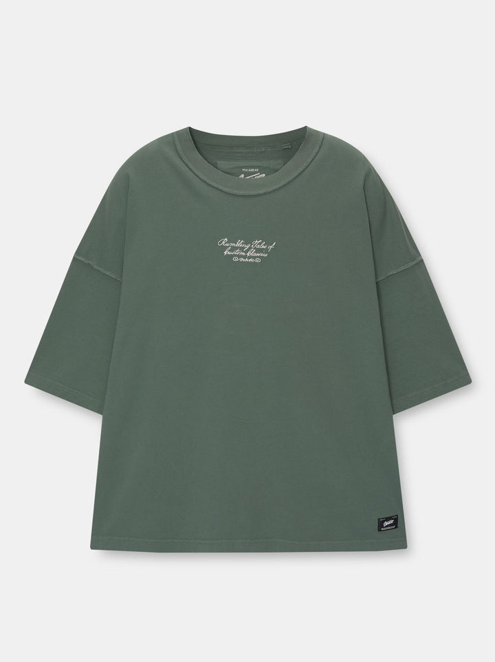 Moudda PULL & BEAR - T-Shirt Lavé Usé Imprimé Aigle - Tunisie 4