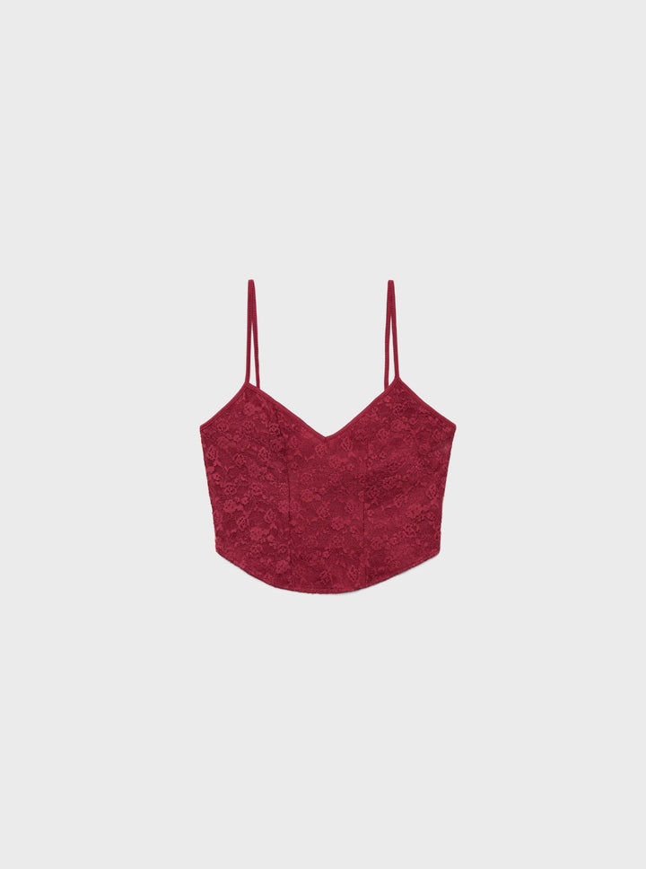 Moudda STRADIVARIUS - T-Shirt Crop Top en Dentelle - Tunisie 1