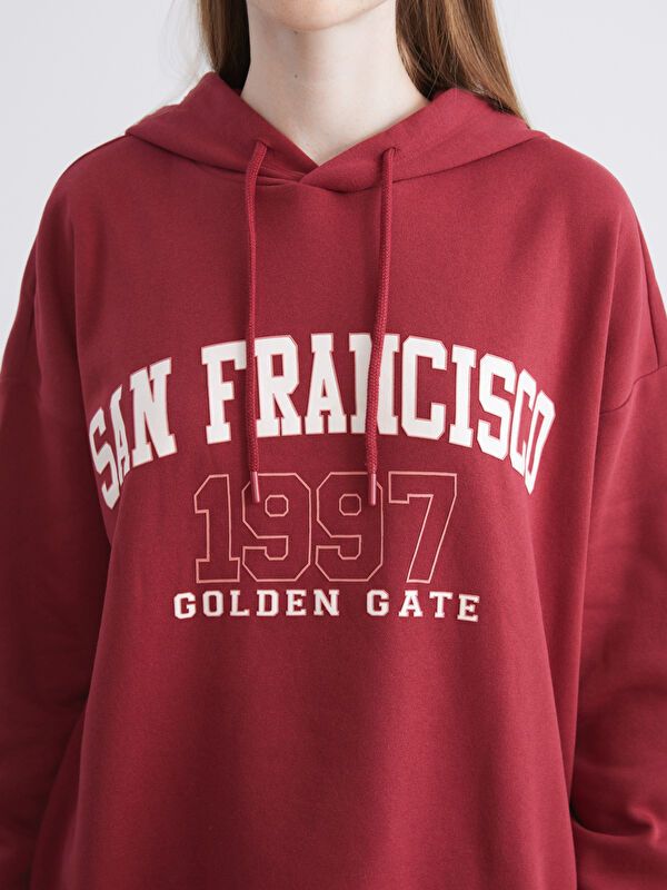 Moudda LC Waikiki - Sweatshirt en jersey Femme Bordeaux - Tunisie 3