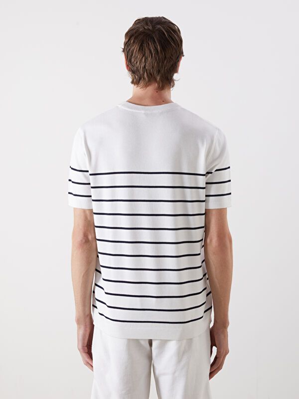 Moudda LC Waikiki - Pull tricot manches courtes Homme Ecru - Tunisie 4