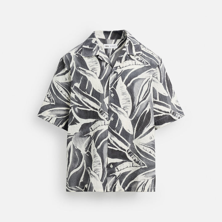 Moudda ZARA - Chemise - Seersucker & Imprimé Feuilles - Tunisie 1