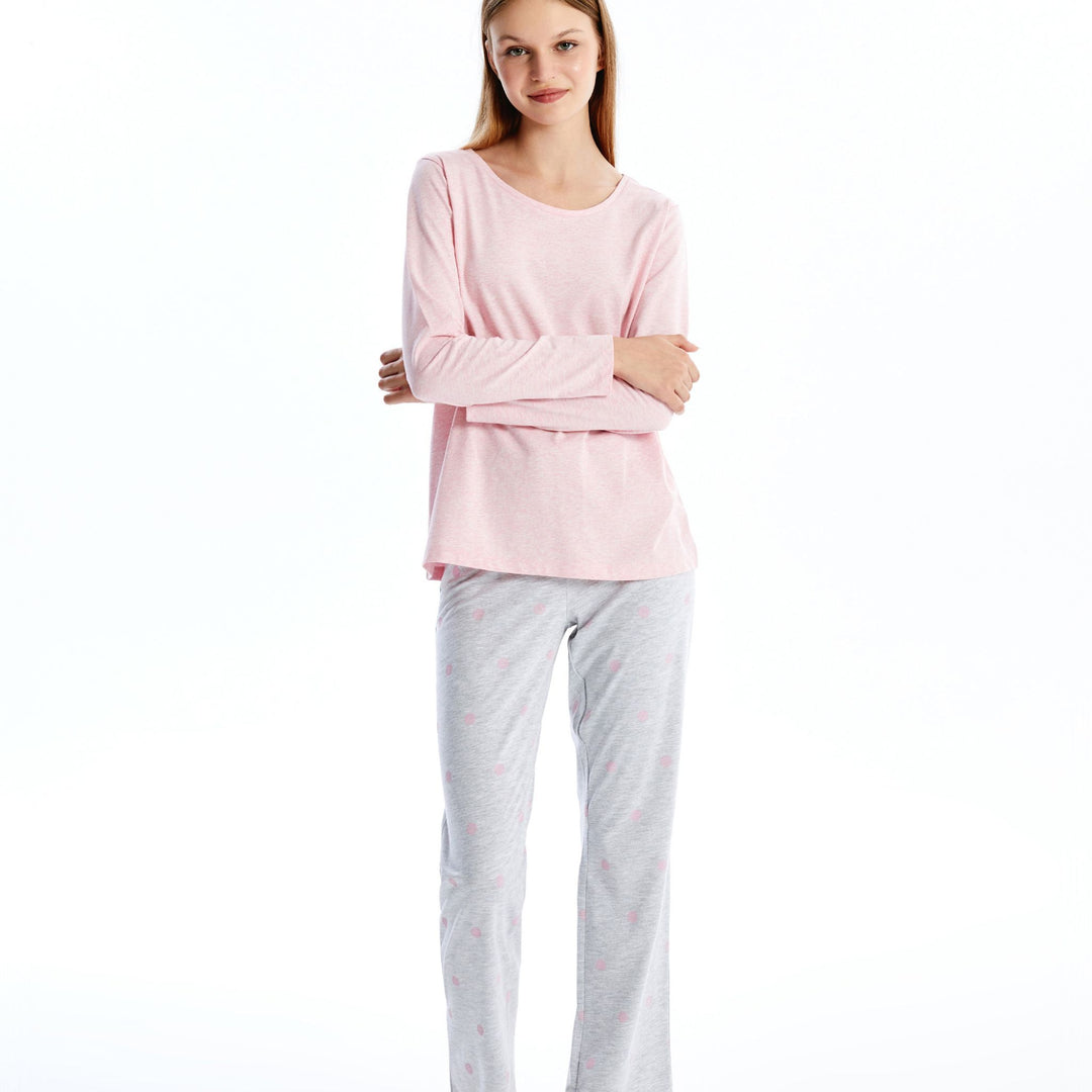 Moudda LC Waikiki - Pyjama en jersey manches longues Femme Mélange gris à - Tunisie 2