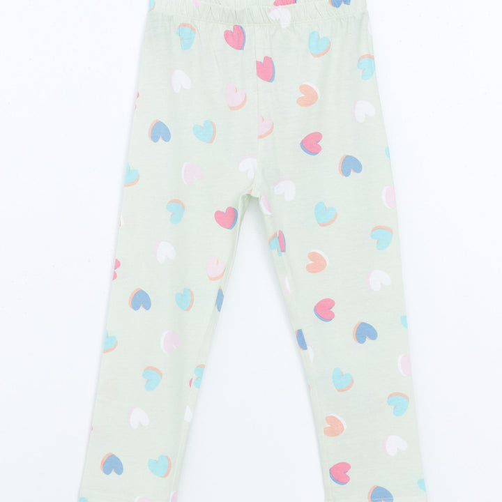Moudda LC Waikiki - Pyjama en jersey manches longues moyen Fille Imprimé vert - Tunisie 4