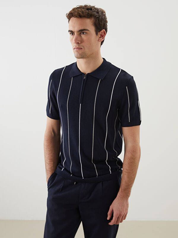 Moudda LC Waikiki - Pull tricot manches courtes Homme Marine - Tunisie 1