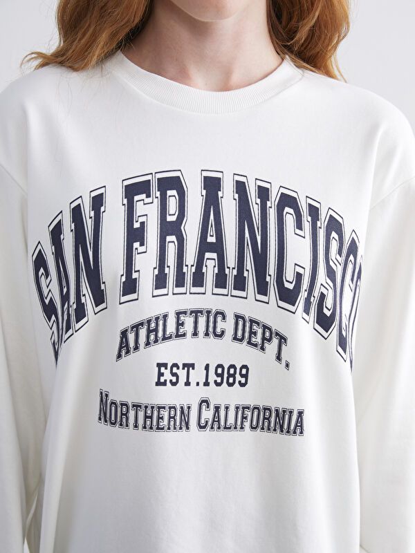 Moudda LC Waikiki - Sweatshirt en jersey Femme Ecru - Tunisie 3