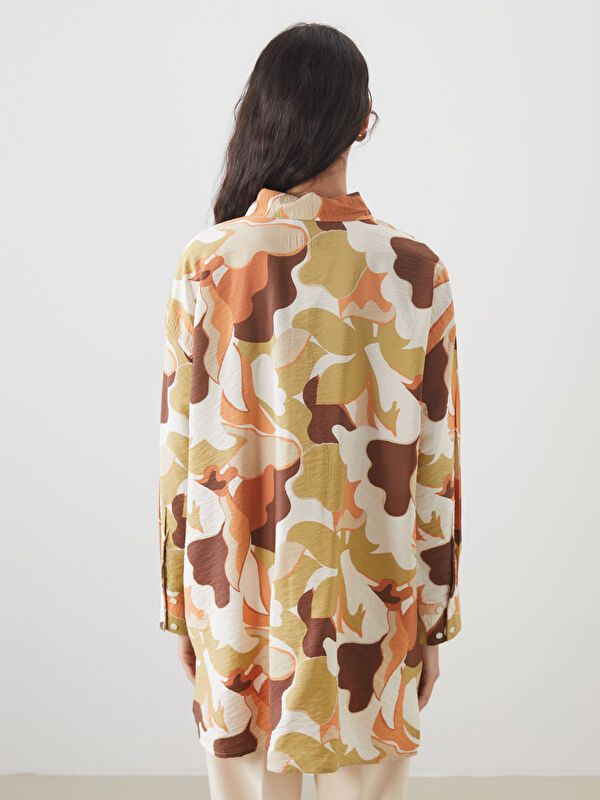 Moudda LC Waikiki - Tunique tissée manches longues Femme Kaki imprimé - Tunisie 4