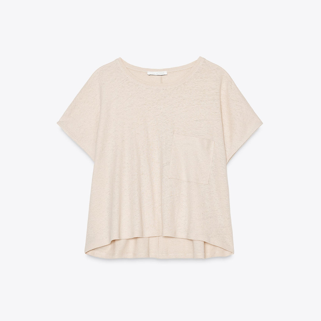 Moudda ZARA - T-Shirt - Manches Courtes, Col Rond & Coton/Lin - Tunisie 1
