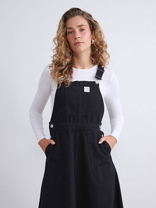 Moudda LC Waikiki - Robe tissée manches courtes denim Femme Rodéo noir - Tunisie 2