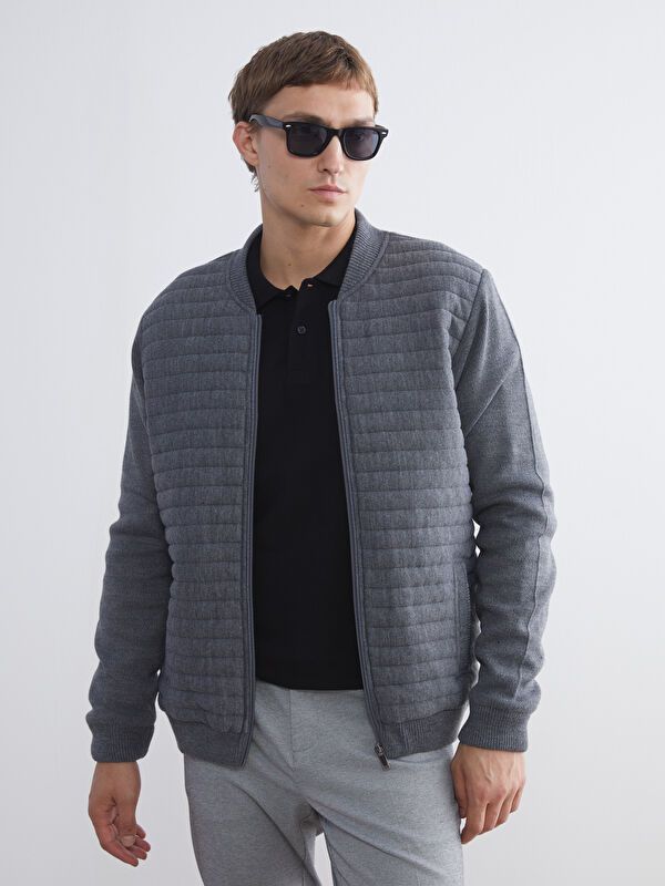 Moudda LC Waikiki - Cardigan manteau en tricot Homme Mélange de gris - Tunisie 1