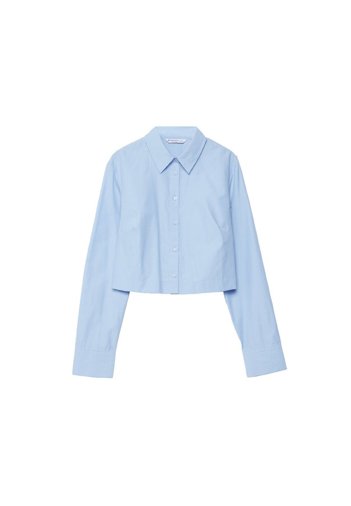 Moudda STRADIVARIUS - Chemise en Popeline Basique Courte avec Élastique - Tunisie 1