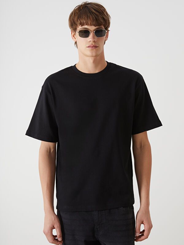 Moudda LC Waikiki - T-shirt jersey basique manches courtes Homme Noir - Tunisie 1