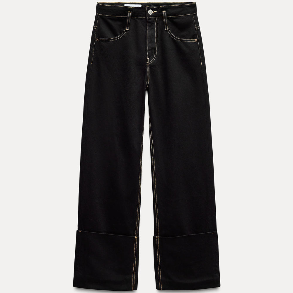Moudda ZARA - Pantalon ample entrejambe baissé surpiqûres contrastées - Tunisie 2
