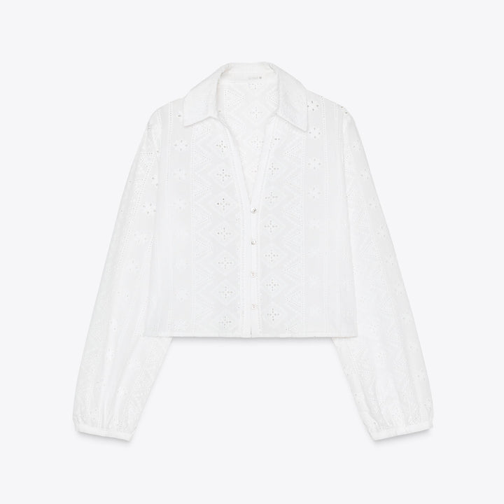 Moudda ZARA - Chemise - Broderie Suisse & Col Piqué - Tunisie 1