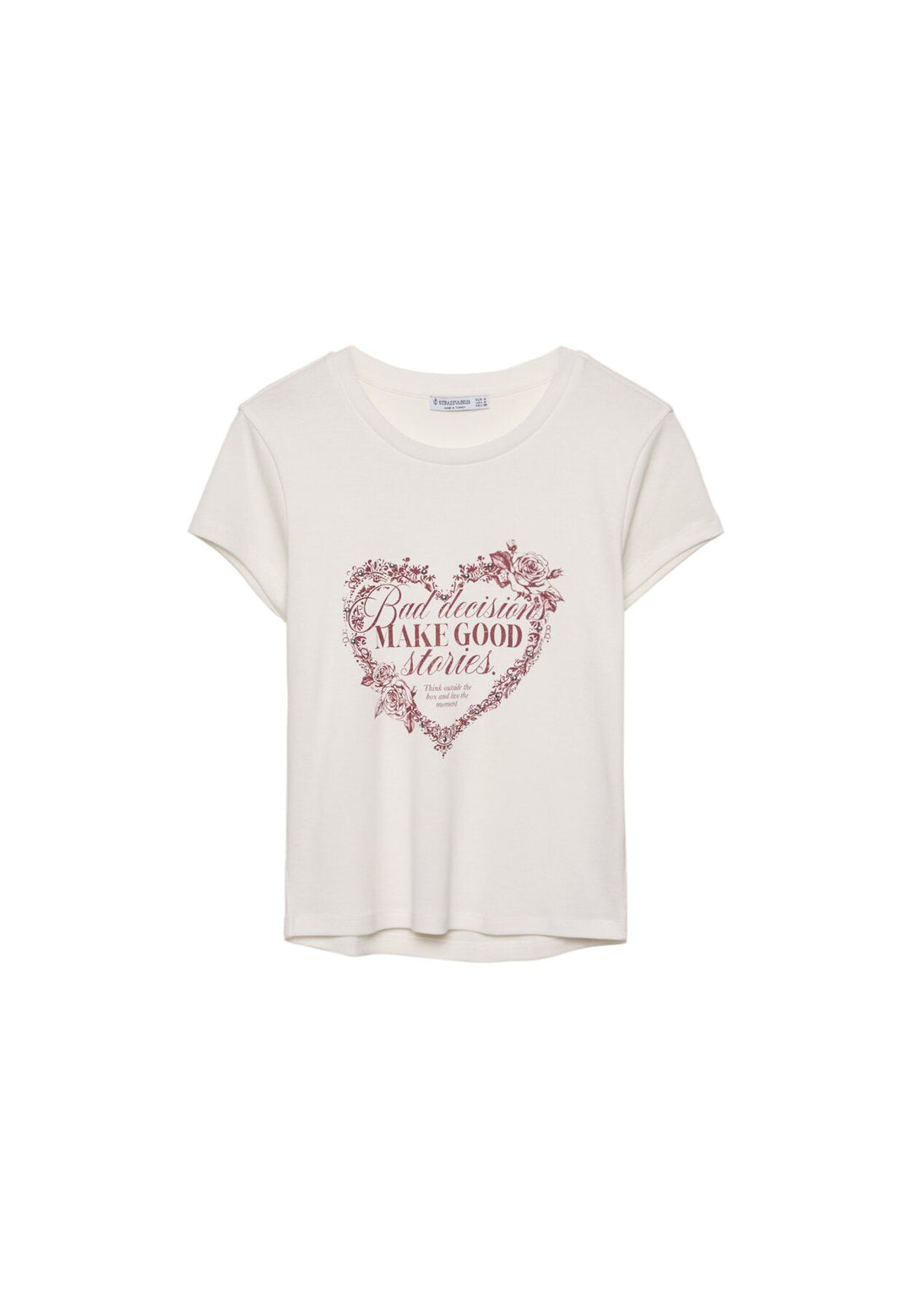 Moudda STRADIVARIUS - T-Shirt Fitted Imprimé Bijoux - Tunisie 1