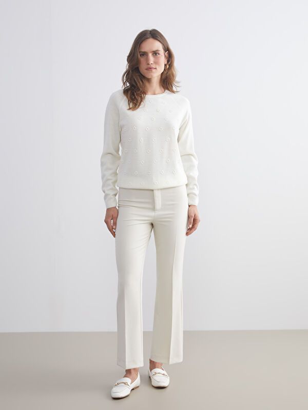 Moudda LC Waikiki - Pull tricot moyen Femme Ecru - Tunisie 2