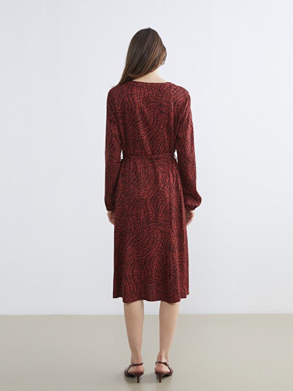 Moudda LC Waikiki - Robe manches longues en tissu pour Femme couleur Rouge imprimé - Tunisie 4