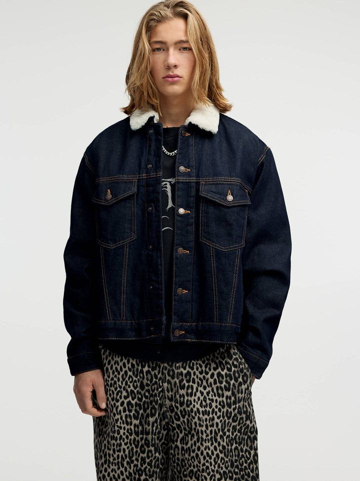 Moudda PULL & BEAR - Veste Denim Teddy Indigo Rinse - Tunisie 6
