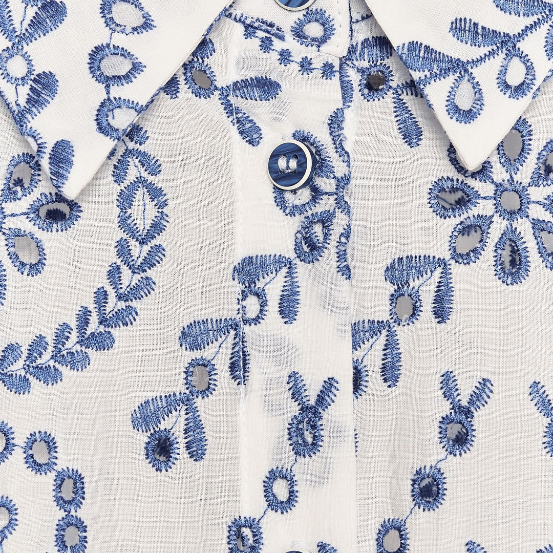 Moudda ZARA - Chemise - Broderie Bleu/Blanc - Tunisie 3