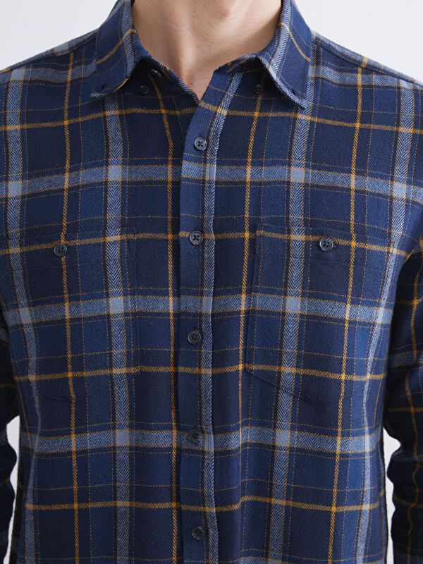 Moudda LC Waikiki - Chemise tissée à carreaux manches longues Homme Carreaux marine - Tunisie 3