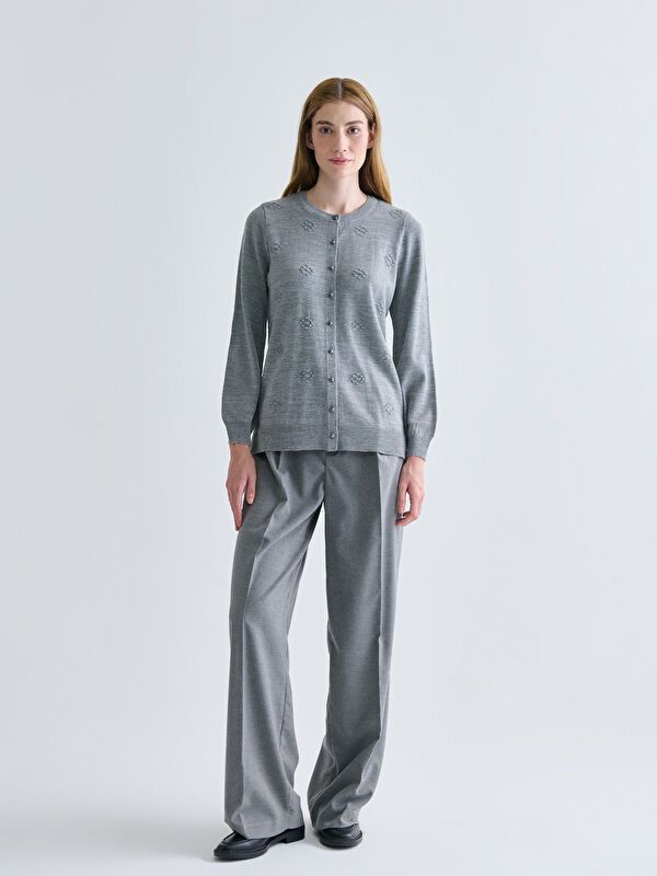 Moudda LC Waikiki - Cardigan tricot moyen Femme Mélange de gris - Tunisie 2