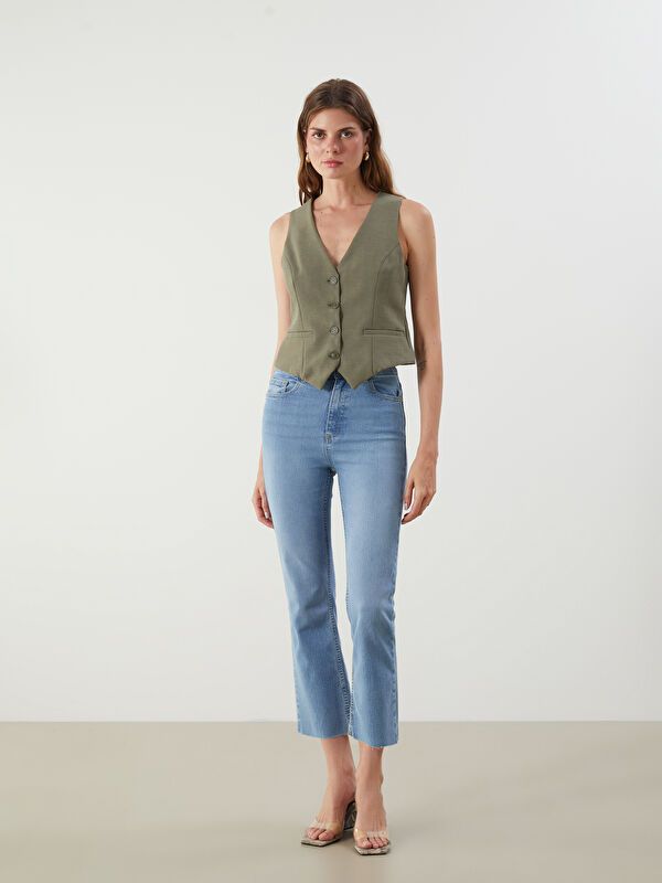 Moudda LC Waikiki - Pantalon jean tissé basique Femme Rodéo mid indigo - Tunisie 1