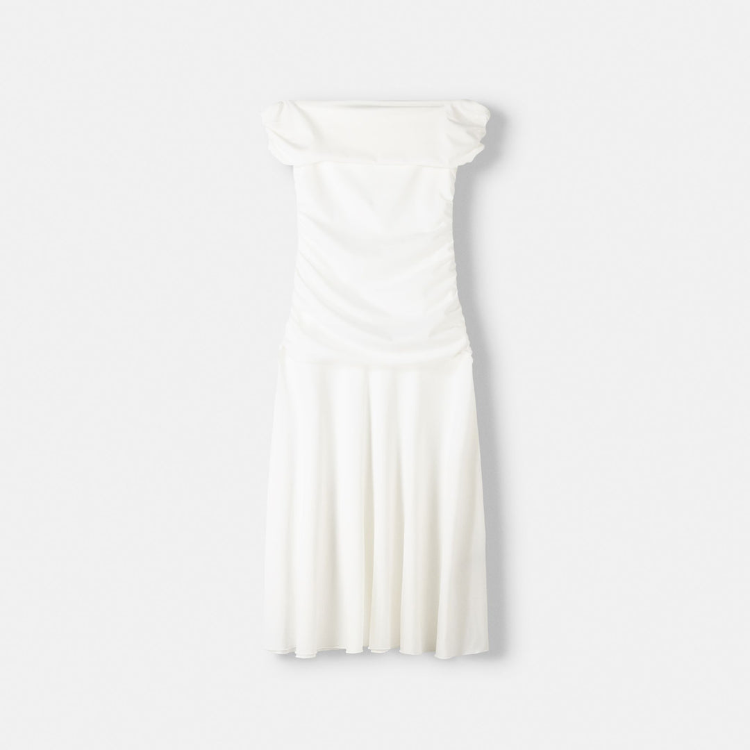 Moudda BERSHKA - Robe mi-longue Bardot volants bas - Tunisie 1