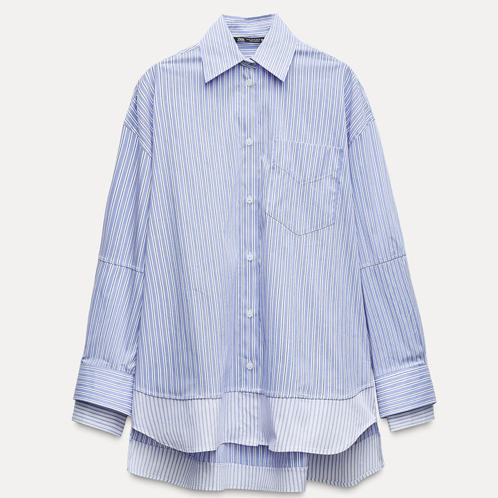 Moudda ZARA - Chemise popeline combinée rayée double poignet - Tunisie 2
