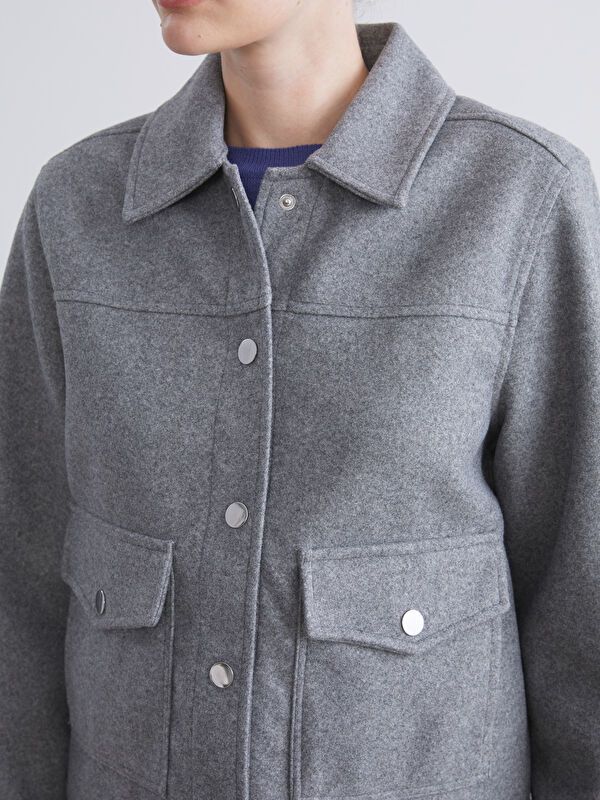 Moudda LC Waikiki - Chemise tissée maternité manches longues Femme Mélange de gris - Tunisie 3