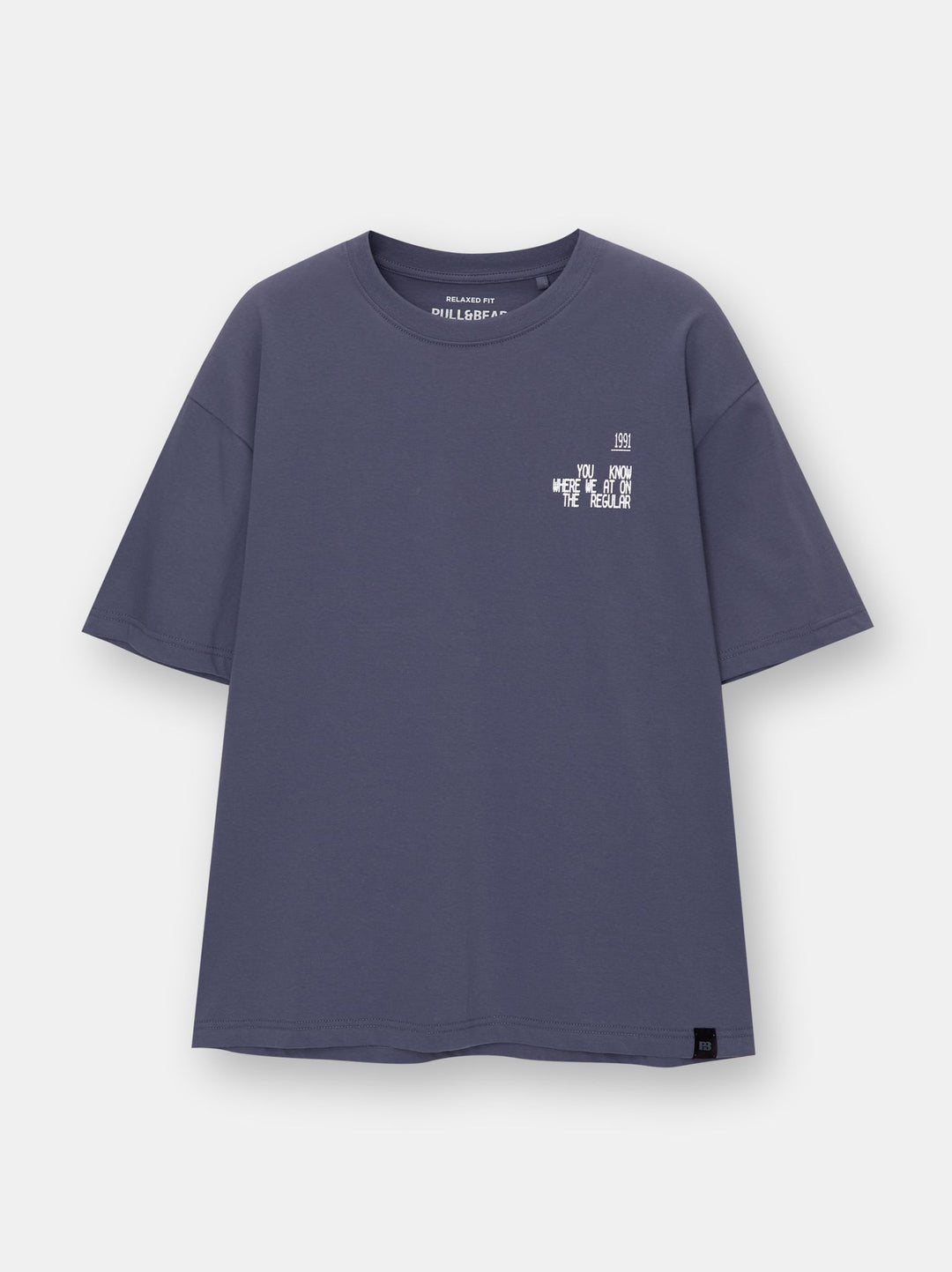 Moudda PULL & BEAR - T-Shirt Demi-Manches Lavé Texte Crack - Tunisie 1