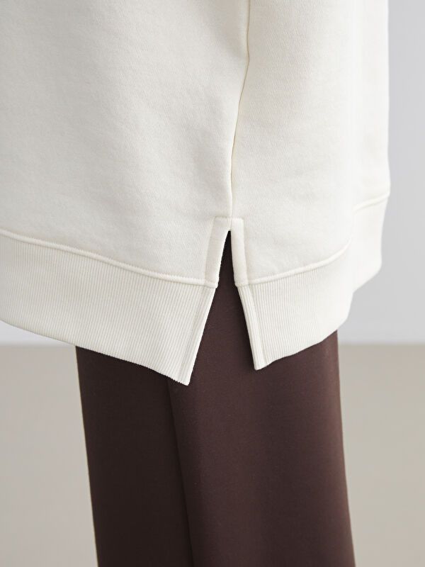 Moudda LC Waikiki - Tunique en jersey manches longues Femme Crème - Tunisie 3